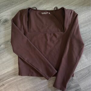 Abercrombie & Fitch Dark Brown Long Sleeve Top